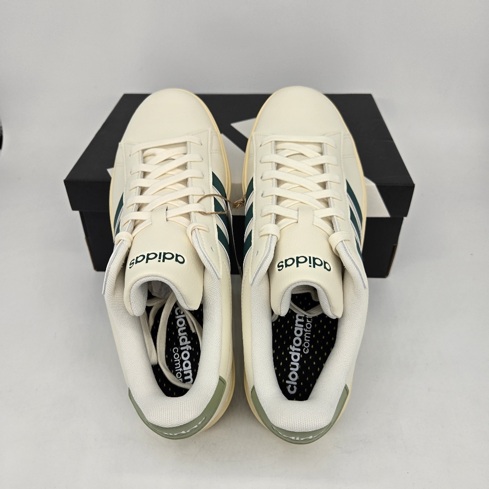 Adidas Men's Grand Court 2.0 JS1736 Off White Collegiate Green Shoes Size 13 New - Picture 5 of 8